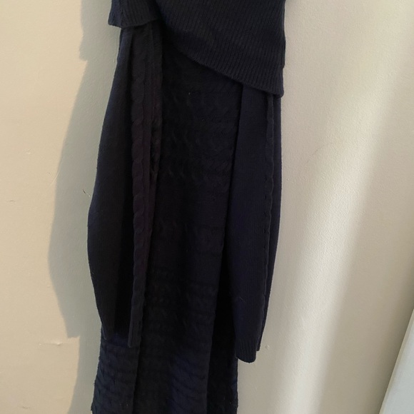 Sweater Dress with Cowl Neck and Lace Bottom - Picture 5 of 5